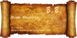 Bumb Beatrix névjegykártya