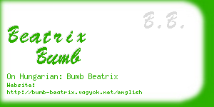 beatrix bumb business card
